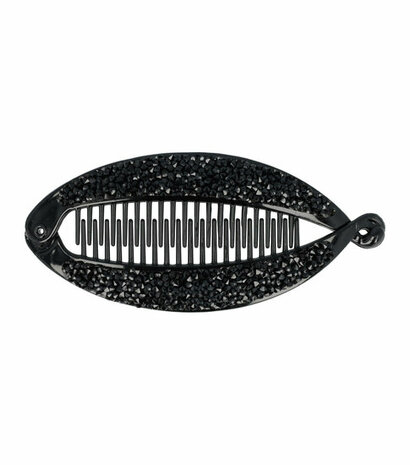 Haarspeld Bananenklem 14cm Glitter Steentjes Zwart