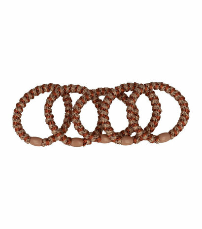Haarelastieken Hair Tie Armband Streep Patroon Champagne Bruin
