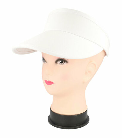 Zonneklep Stevige Klep Verstelbaar Maat 54cm - 59cm Wit