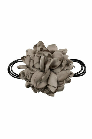 Haarband Veter Bloem Taupe Grijs
