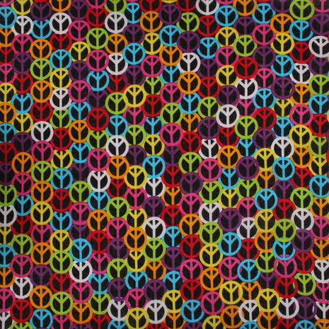 Bandana Zakdoek Peace Zwart Color