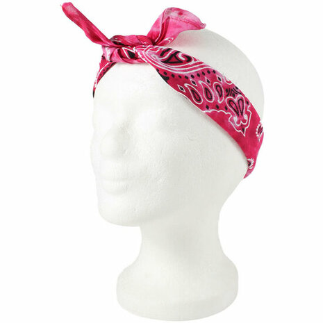 Haarband Bandana Zakdoek Tie Dye Paisley Print Roze