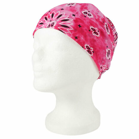 Haarband Bandana Zakdoek Tie Dye Paisley Print Roze