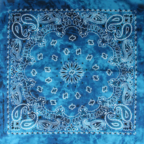 Haarband Bandana Zakdoek Tie Dye Paisley Print Blauw