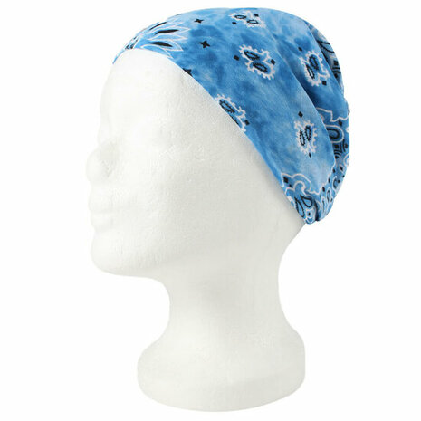 Haarband Bandana Zakdoek Tie Dye Paisley Print Blauw
