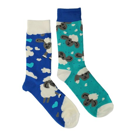Sokken - Schaap - Katoen - Uniseks - Schoenmaat 38-46 - Wit Blauw