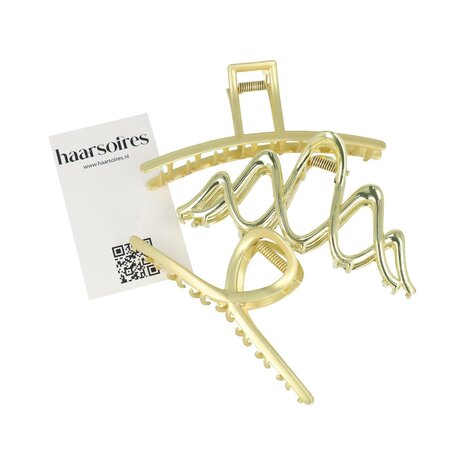 Haarklemmen Set XL Metaal Wave Recht Fantasie Goud