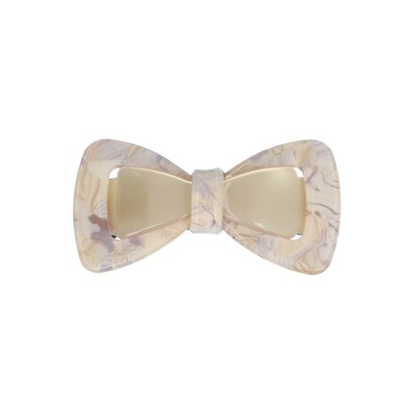 Haarspeld Strikje Duo Marmer 6,5cm Beige Creme