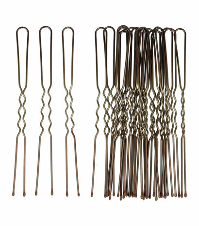Haarpinnen Haardotspelden 24 Stuks 8cm Bruin