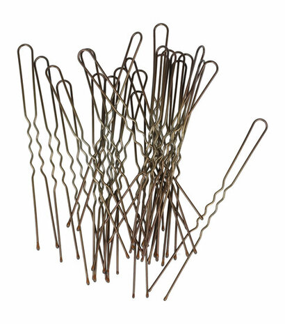 Haarpinnen Haardotspelden 24 Stuks 8cm Bruin