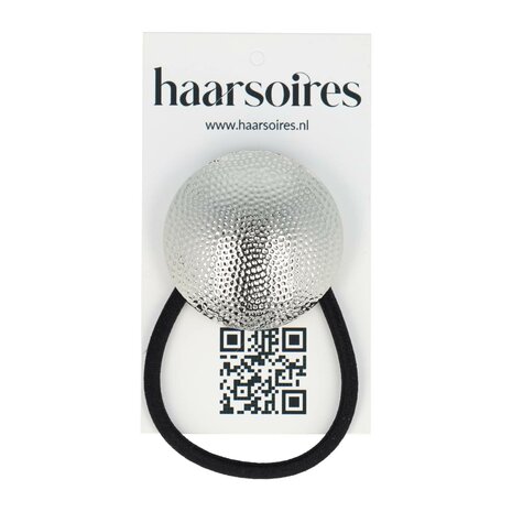 Haarelastiek Cirkel Ribbel Cuff Ornament Zilver