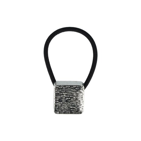 Haarelastiek Vierkant Ribbel Cuff Ornament Zilver