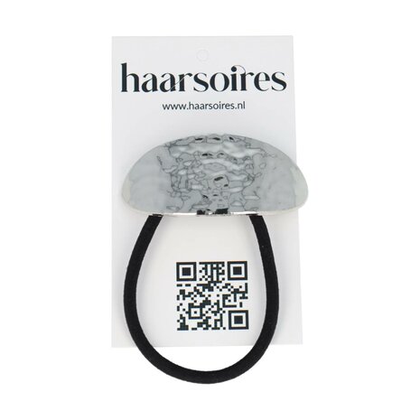 Haarelastiek Ovaal Hamerslag Cuff Ornament Zilver