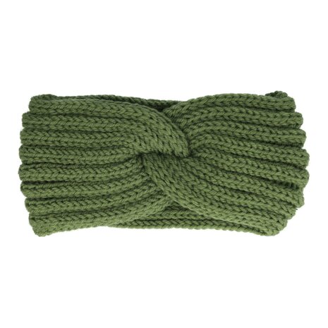 Haarband Winter Twist Knitted 10cm Groen