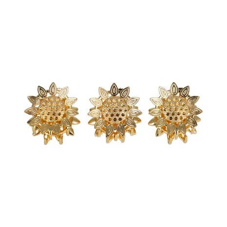Haarklemmen Zonnebloem Klein 3 Stuks 3cm Goud