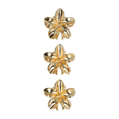 Haarklemmen Lelie Bloem Klein 3 Stuks 3cm Goud