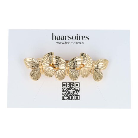 Haarspeld Vlinder Metaal 7cm Goud