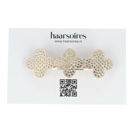 Haarspeld Klavertje Vier Metaal 7,5cm Zilver