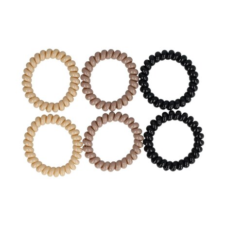 Invisibobble Haarelastiek 5cm Glans Kleuren Zwart Bruin Beige