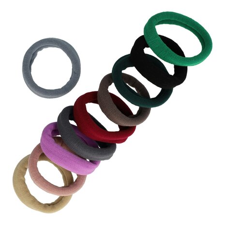 Haarelastieken Endless Color Mix 4,5cm Beige Grijs Paars Rood Groen