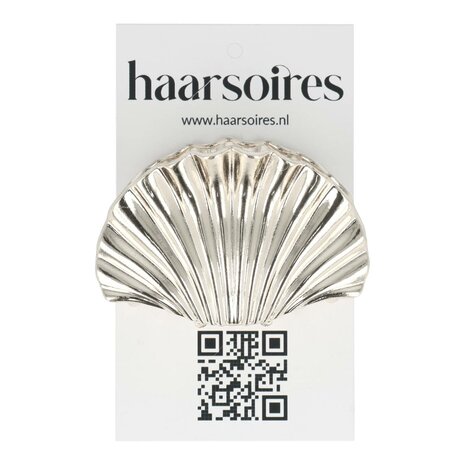 Haarklem Schelp Metaal 5,5cm Zilver