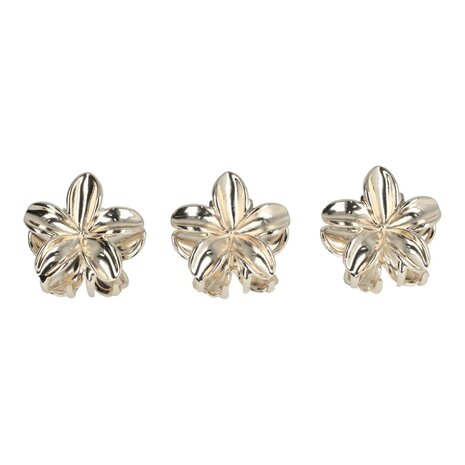 Haarklemmen Lelie Bloem Klein 3 Stuks 3cm Zilver