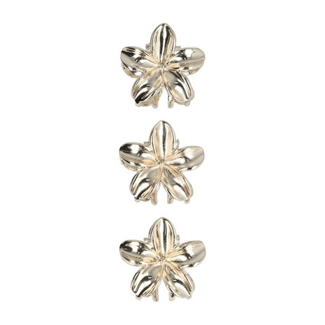 Haarklemmen Lelie Bloem Klein 3 Stuks 3cm Zilver