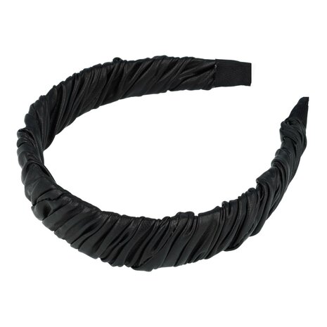 Diadeem Gedraaid Imitatie Leder 3cm Zwart
