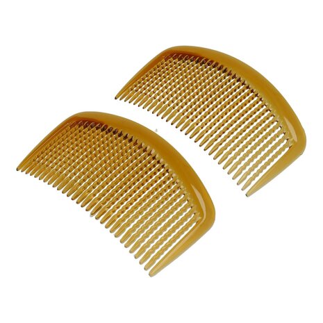 Haarkammen Opsteek Set Rond Fijne Tand 9cm Bruin