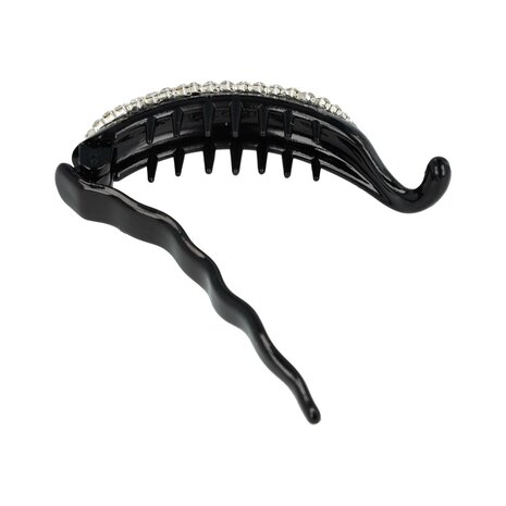 Haarclip Strass Steentjes 7cm Zwart