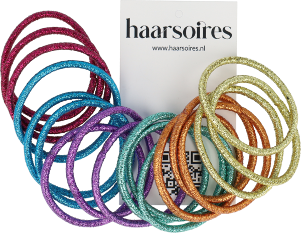 Haarelastieken Glitter 18 Stuks Color Metallic