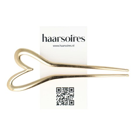 Haarpin Hart Vorm Knot Metaal 13cm Goud