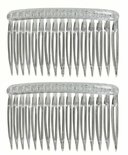 Haarkammen Opsteek Set Recht Grove Tand 8cm Transparant