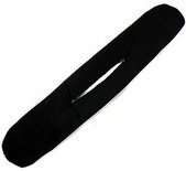 Knotrolband Groot Velvet Zwart