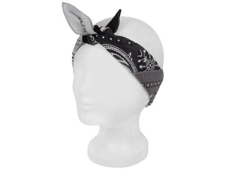 Bandana Zakdoek Paisley Zwart Grijs