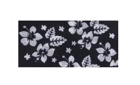 Haarband Multifunctioneel Bloemen Print Zwart Wit