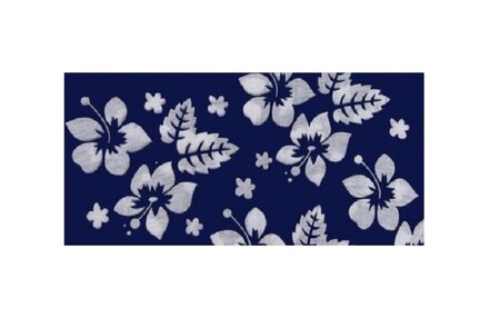 Haarband Multifunctioneel Bloemen Print Blauw Wit