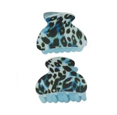 Haarspeld Klem Panter Print Blauw
