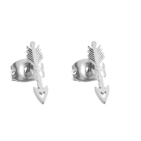Oorbellen Minimalistisch Pijl Stainless Steel Zilver