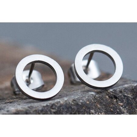 Oorbellen Minimalistisch Cirkel Stainless Steel Zilver