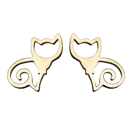 Oorbellen Minimalistisch Kat Stainless Steel Goud