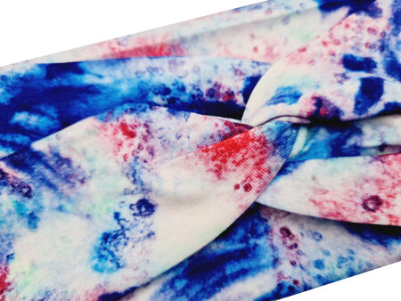 Haarband Tie Dye Print Blauw Paars