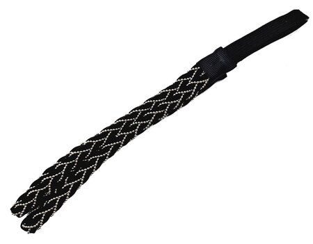 Haarband Gevlochten Veter Ketting Zilver Zwart