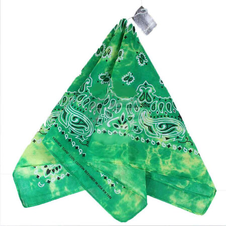 Haarband Bandana Zakdoek Tie Dye Paisley Print  Groen