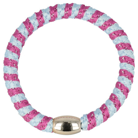 Haarelastieken Hair Tie Armband Streep Patroon Grijs Fuchsia Roze