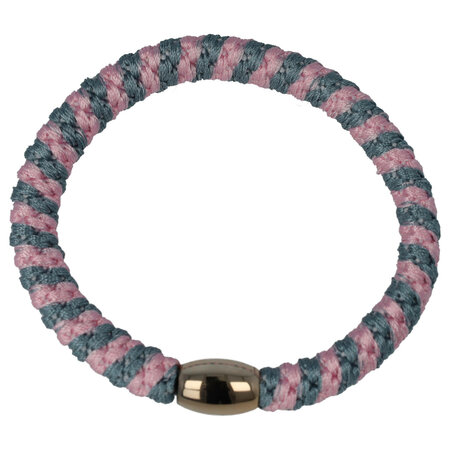 Haarelastieken Hair Tie Armband Streep Patroon Licht Roze Grijs
