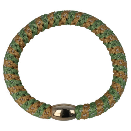 Haarelastieken Hair Tie Armband Streep Patroon Licht Groen Beige