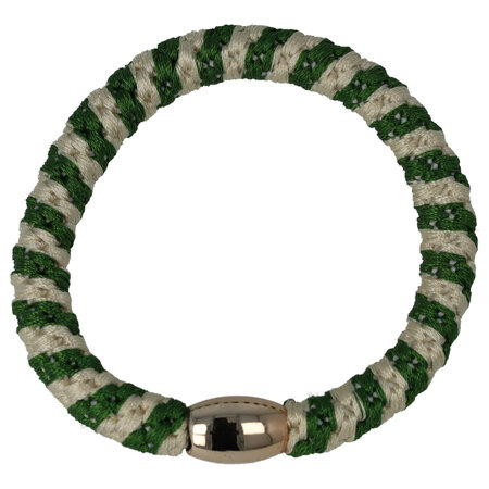 Haarelastieken Hair Tie Armband Streep Patroon Groen Creme