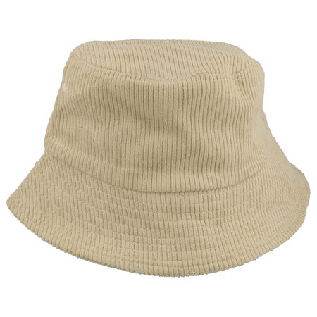 Bucket Hat Rib Stof Beige