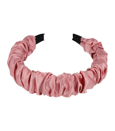 Haarband Diadeem Gerimpeld Satijn Stof 3cm Roze